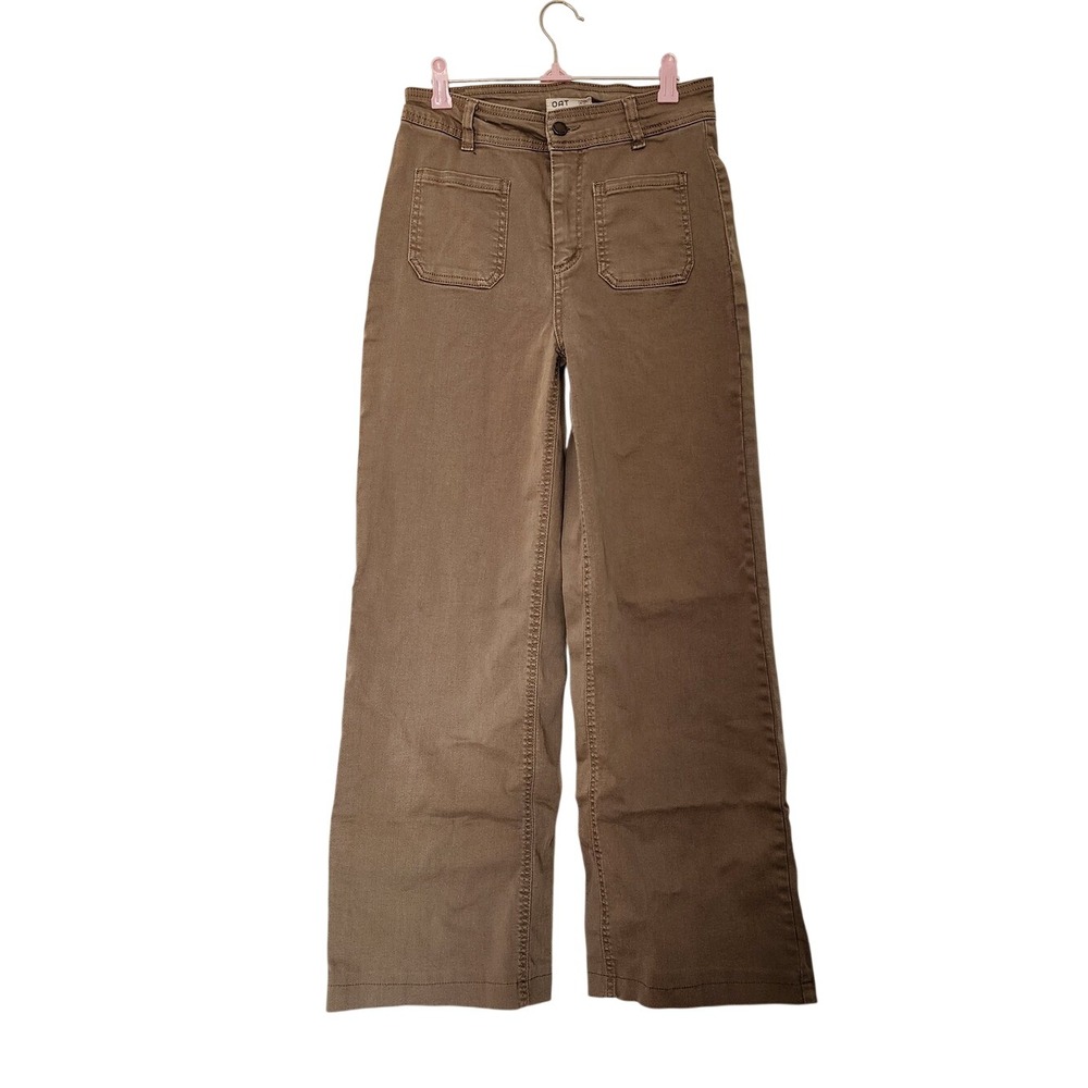 OAT New York Jeans sz 4/27 Olive green utility style wide-leg trousers Capsule